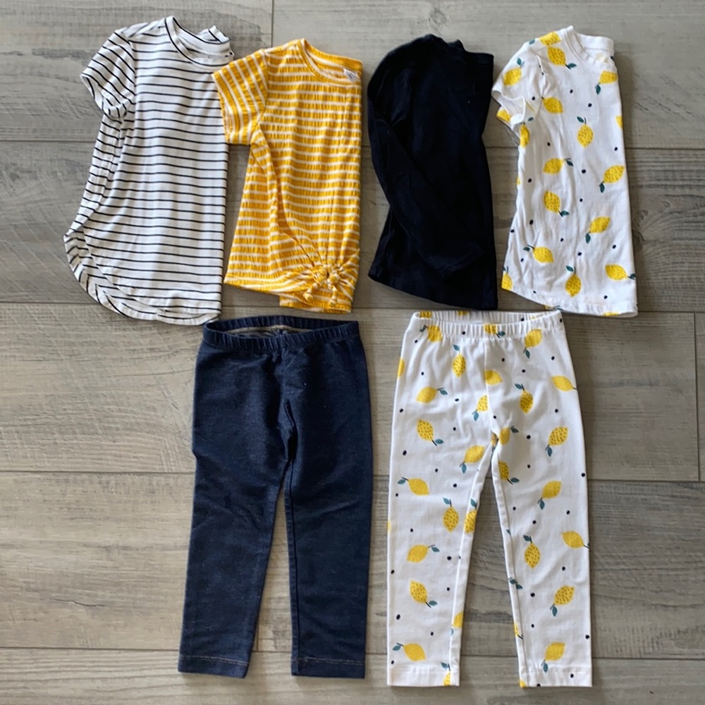 Lot of 3T Lemon Coordinates Back to School Set
